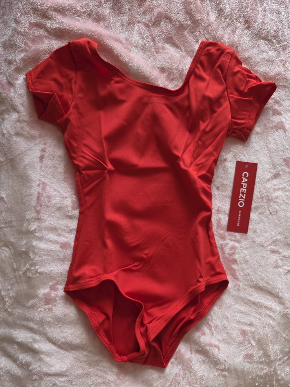 Capezio Red Short Sleeve Dance Leotard for Girls